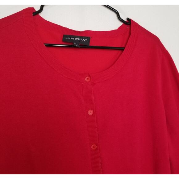 Lane Bryant Women’s Cardigan Red Sweater Button Front Long Sleeve Size Red 18/20 - Picture 2 of 7